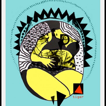 Carte postale d’août création JuliaD.    BIKINI#BLEU LAGON#SOLEIL TIGRE#SABLE FIN